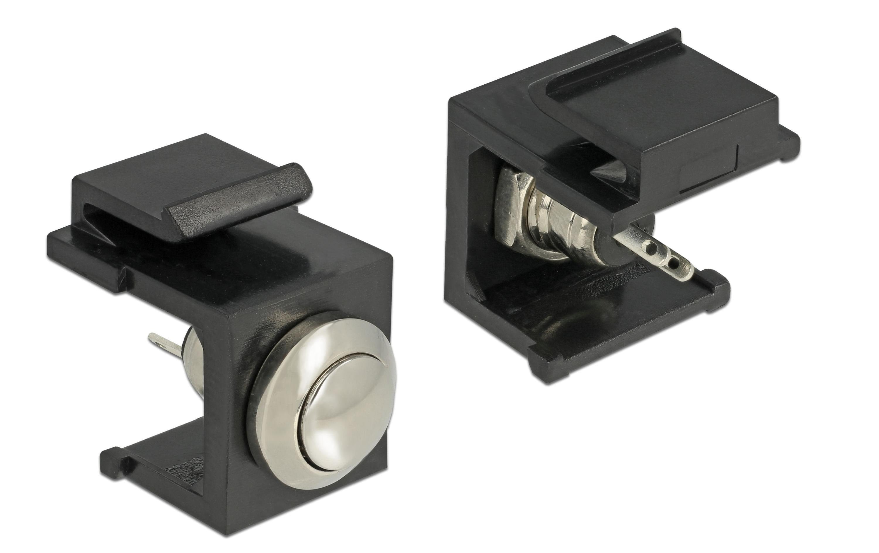 Delock Keystone Jack: Drucktaster schwarz