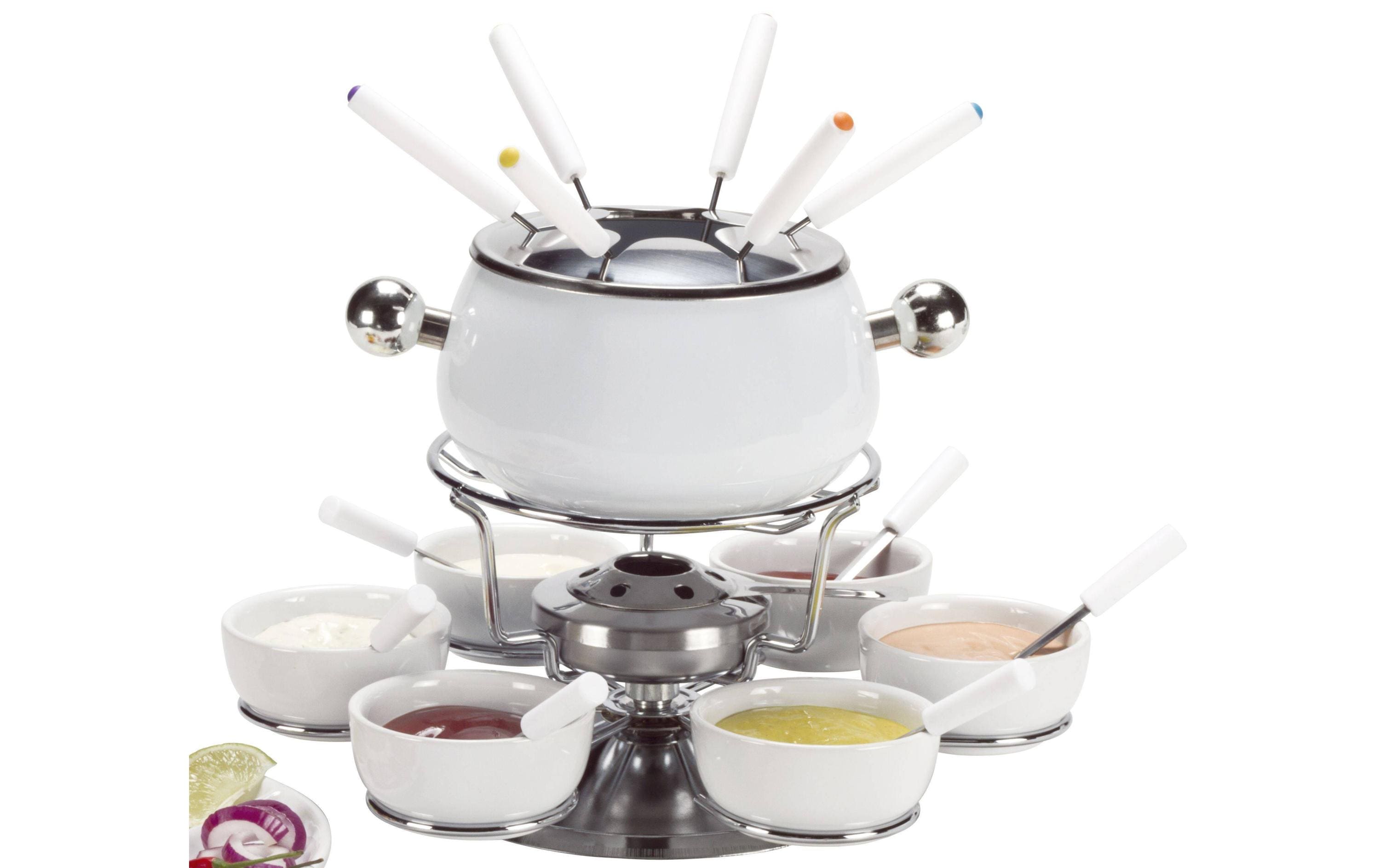 Nouvel Fleischfondue-Set Sarina 21 teilig, Fonduepfanne aus Edelstahl