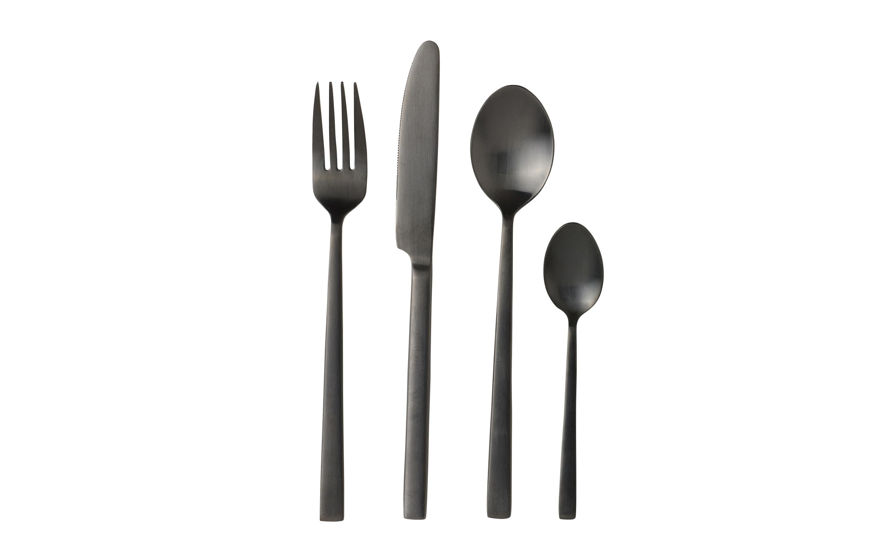 Bitz Besteckset 16-teilig schwarz 16-teilig, black satin finish