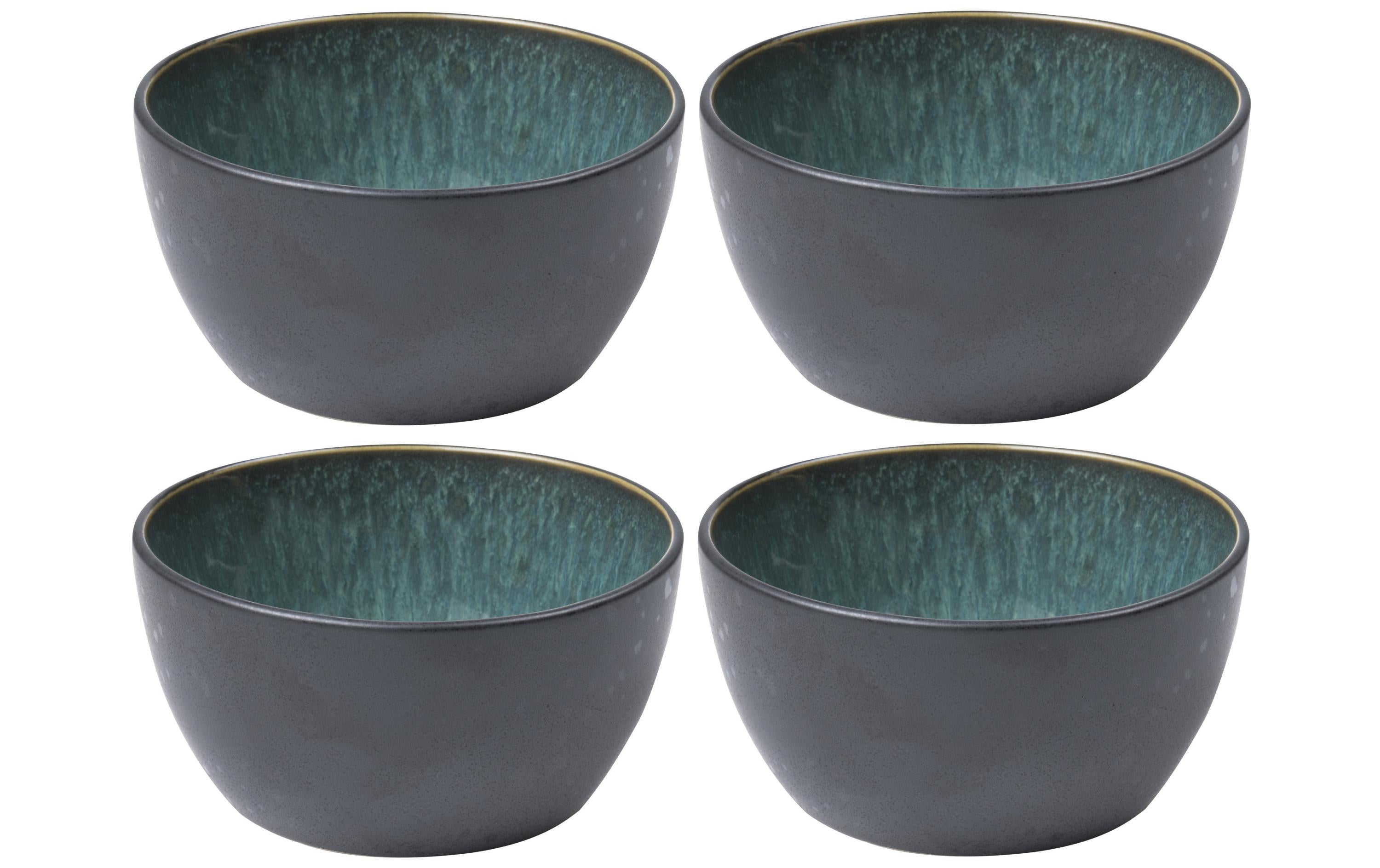 Bitz Schale 14cm schwarz/grün 4 Stk., 10cm Durchmesser, Stoneware
