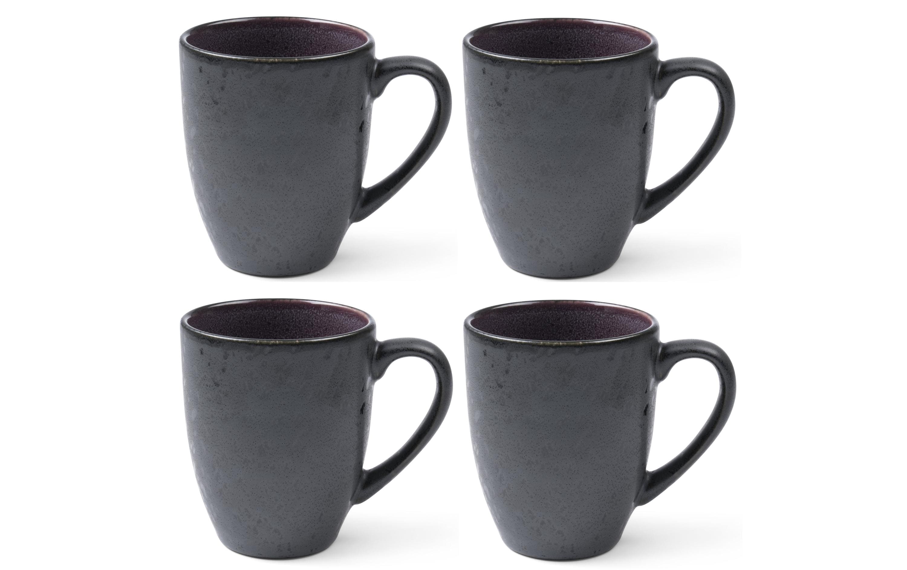 Bitz Kaffeetasse 30cl schwarz/violett 4 Stk., Stoneware