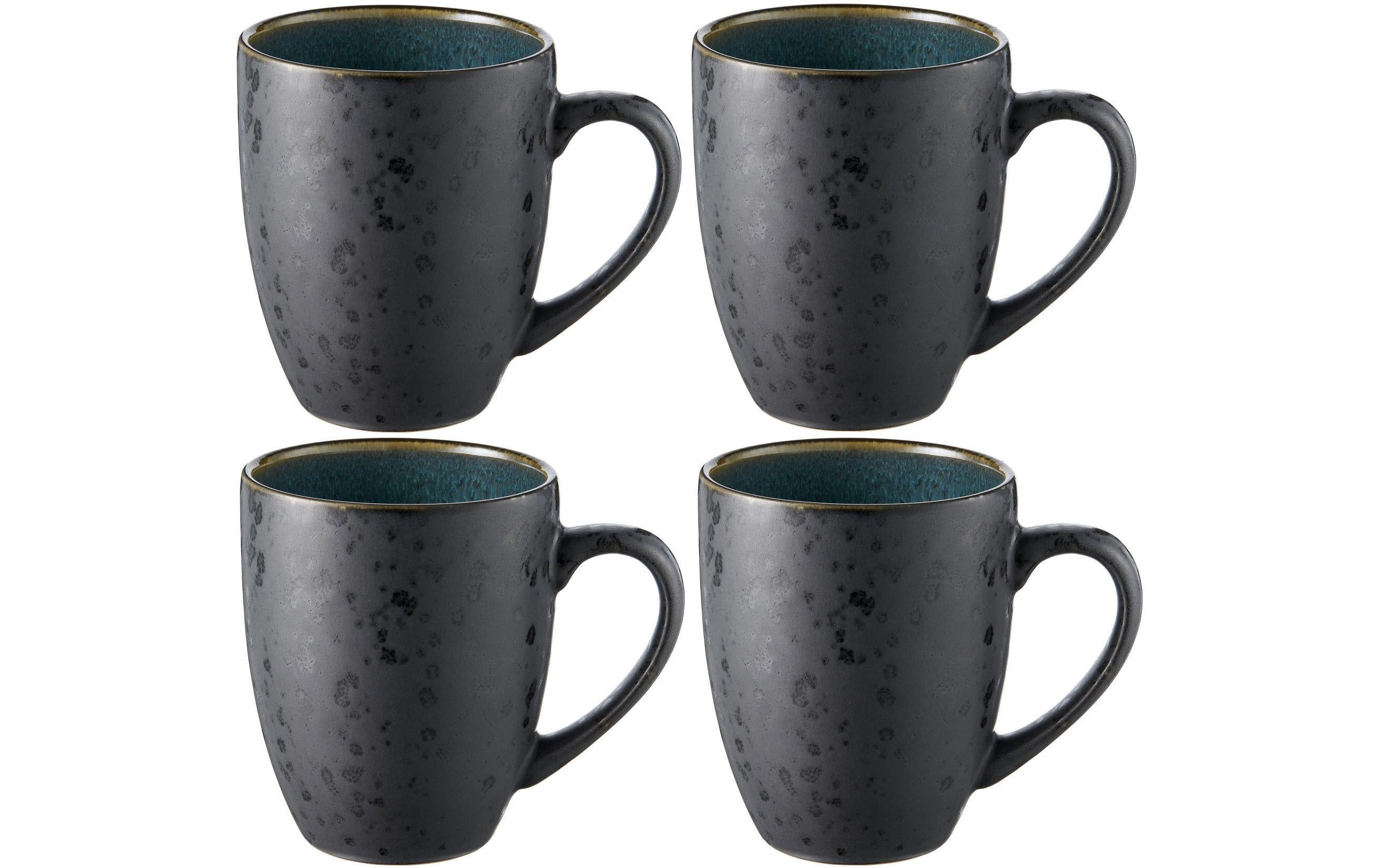 Bitz Kaffeetasse 30cl schwarz/grün 4 Stk., Stoneware