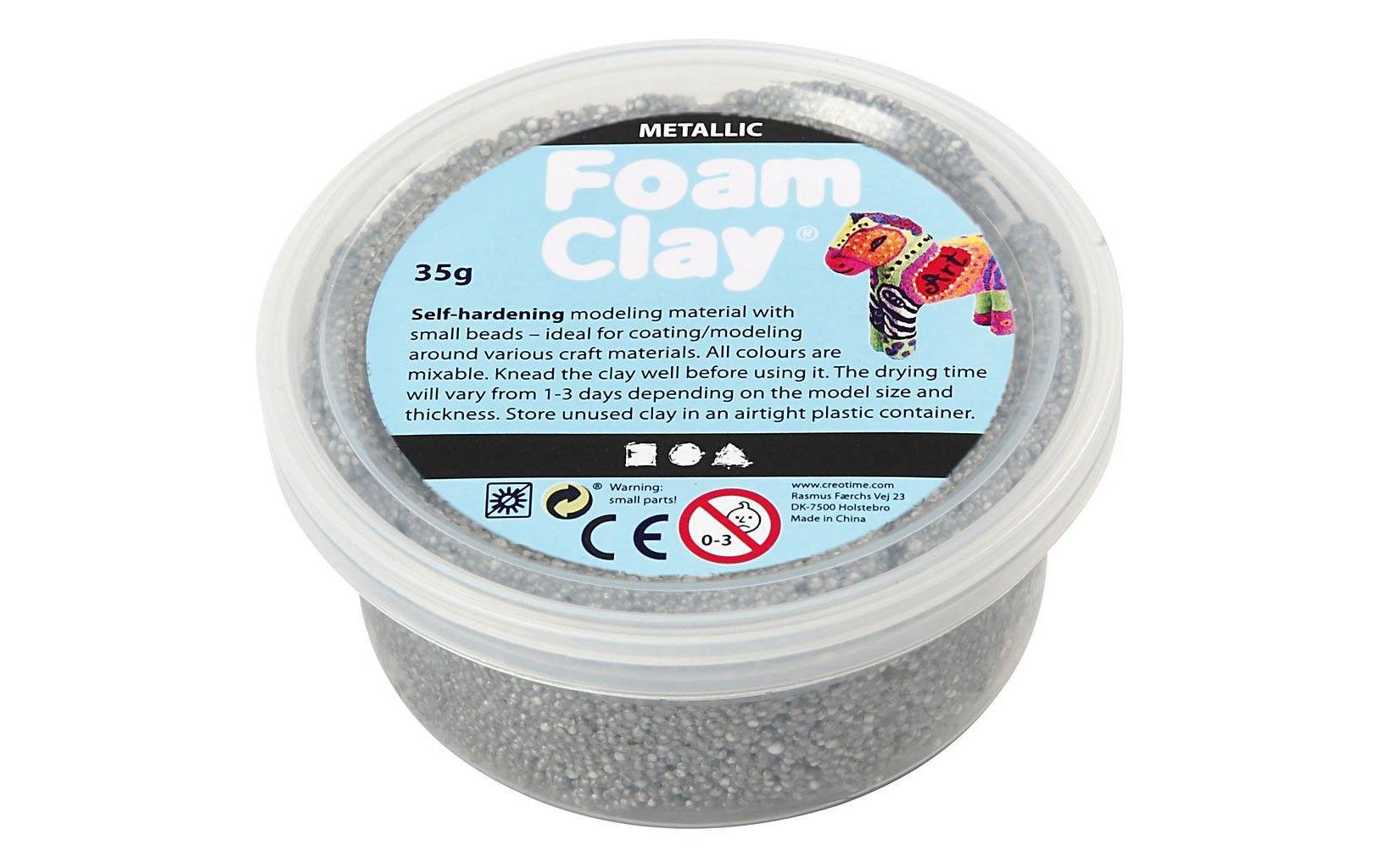 Creativ Company Foam Clay 35g, Metallic silber