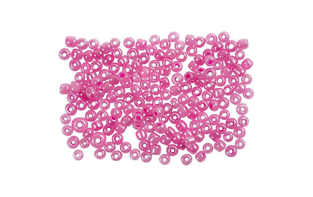 Creativ Company Rocailles Glasperlen pink, 25 g, D: 3 mm, Loch D: 0.6-1 mm