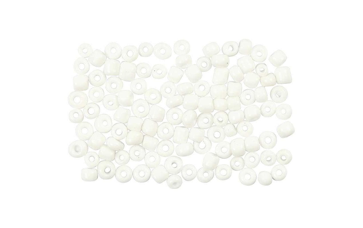 Creativ Company Rocailles Glasperlen weiss, 25 g, D: 3 mm, Loch D: 0.6-1 mm