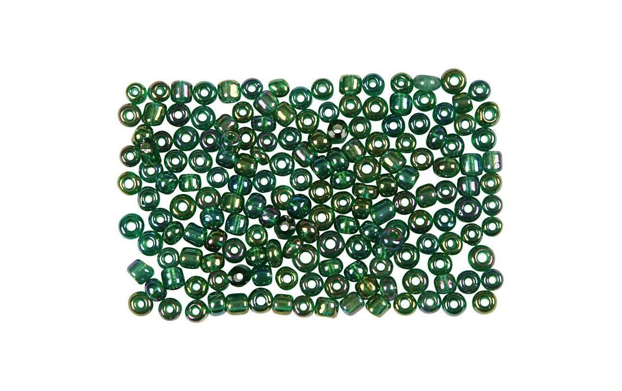 Creativ Company Rocailles Glasperlen grün, 25 g, D: 3 mm, Loch D: 0.6-1 mm