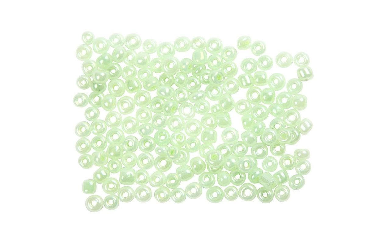 Creativ Company Rocailles Glasperlen hellgrün, 25 g, D: 3 mm, Loch D: 0.6-1 mm