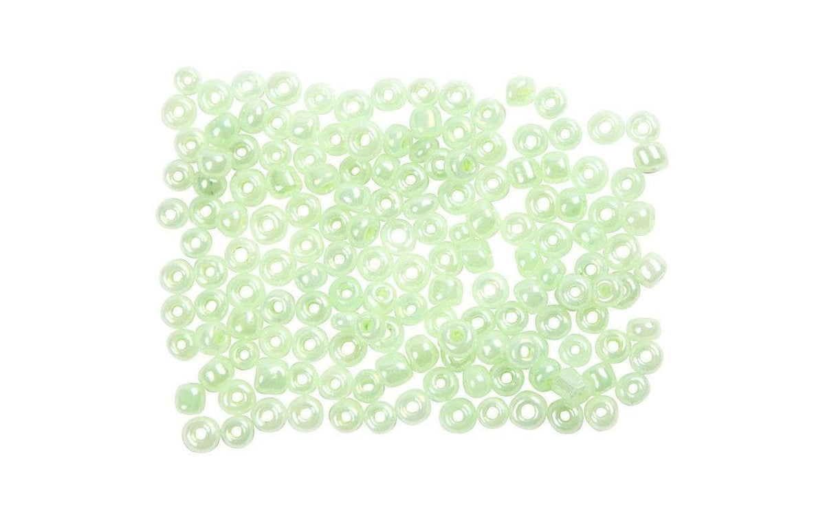 Creativ Company, Rocailles-Perlen 8/0 Hellg hellgrün, 25 g, D: 3 mm, Loch D: 0.6-1 mm