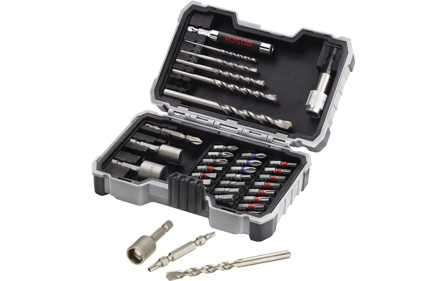 BOSCH Betonbohrer- und Bit-Set 35-teiliges Set mit Farbcodierung