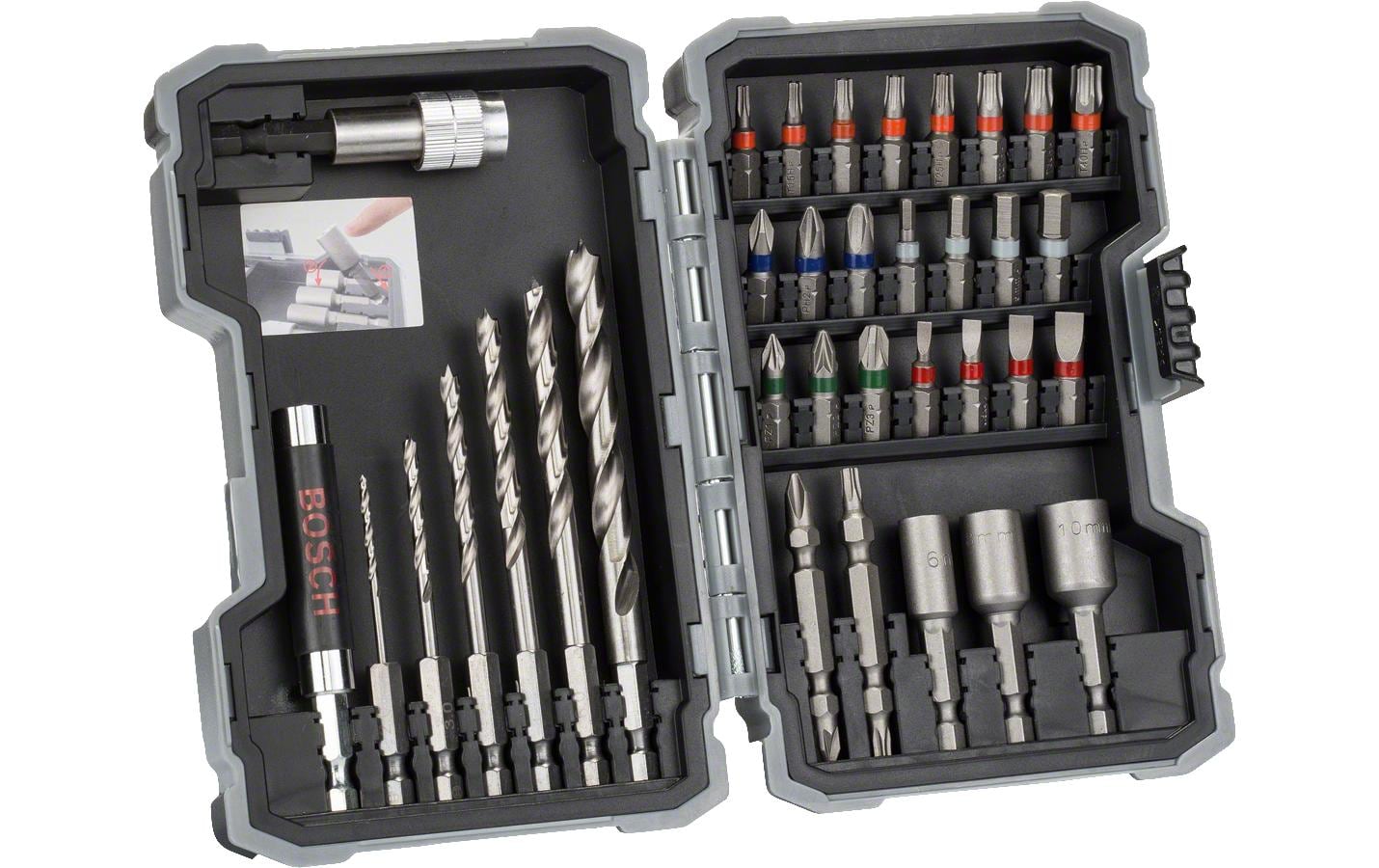 BOSCH Holzbohrer- und Bit-Set 35-teiliges Set mit Farbcodierung