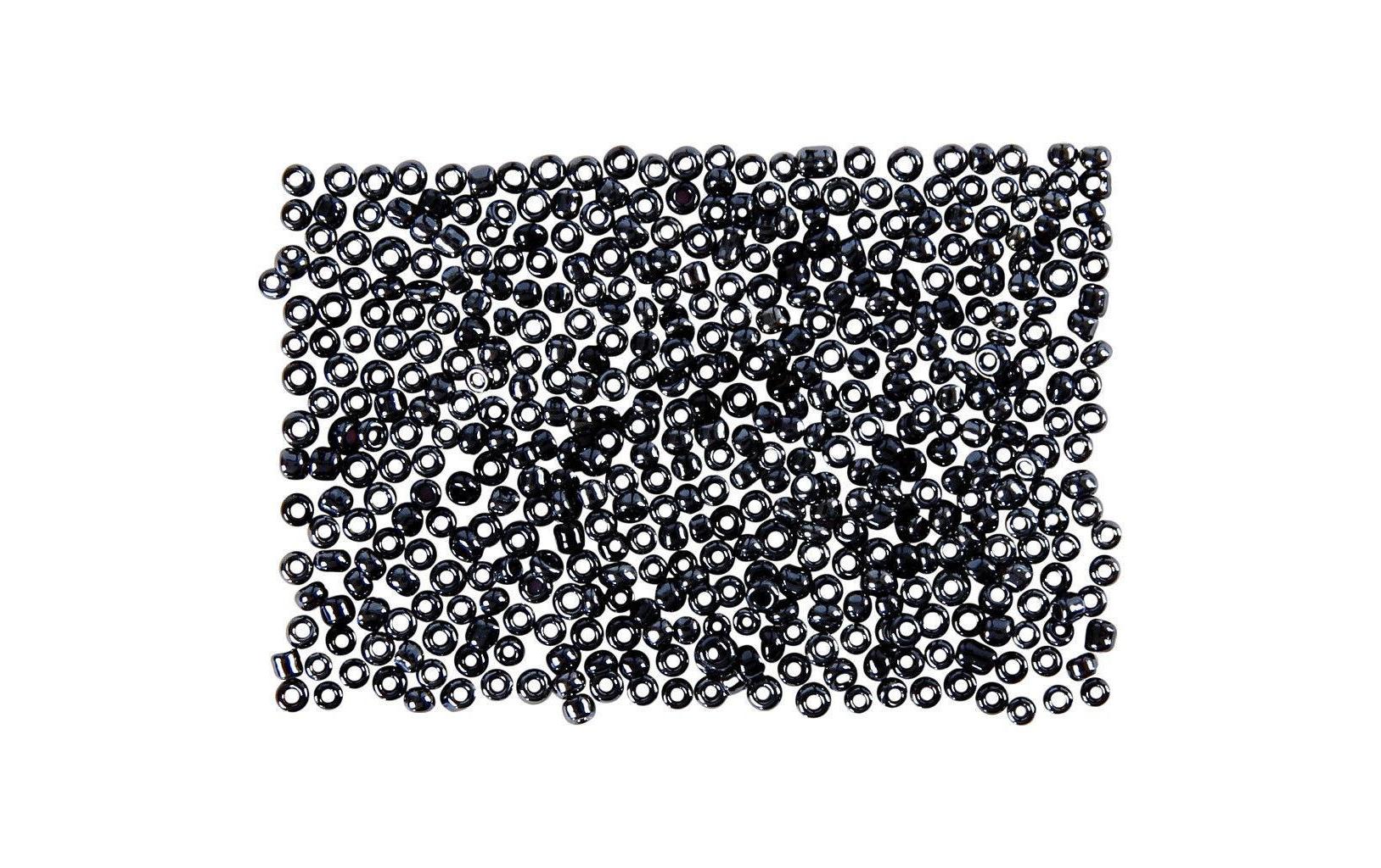 Creativ Company Rocailles Glasperlen dunkelgrau, 25 g, D: 1.7 mm, 0.5 mm