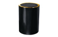 Kleine Wolke Schwingdeckeleimer Golden Clap ABS Kunststoff, 5 Liter, Schwarz/Gold