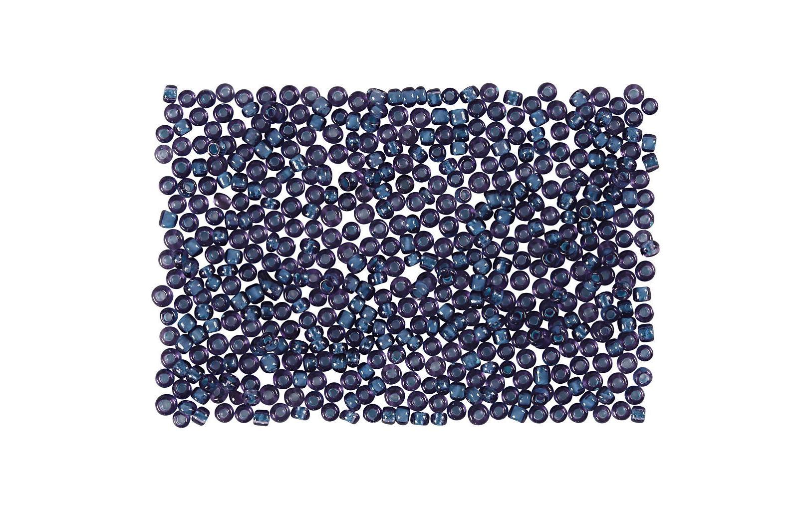Creativ Company Rocailles Glasperlen dunkelblau, 25 g, D: 1.7 mm, 0.5 mm