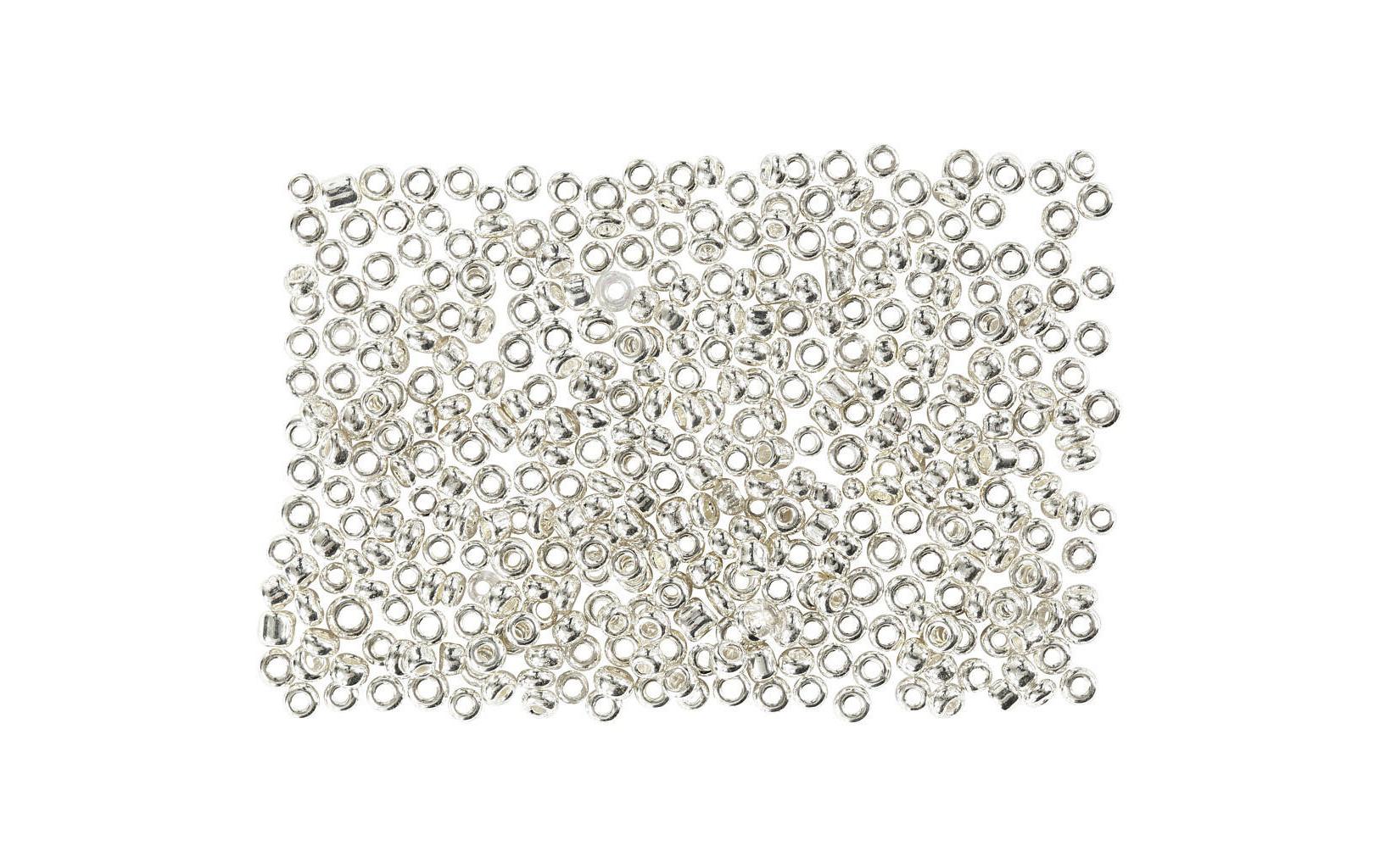 Creativ Company Rocailles Glasperlen silber, 25 g, D: 1.7 mm, 0.5 mm