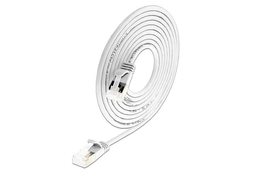 Slim Wirewin Patchkabel: U/FTP, 3.0m, weiss Cat.6A, LSOH, Klinke nicht brechbar, 3.8mm