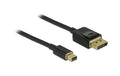Delock Mini-DP auf DP, 1m, V1.4, 8K support Mini-Displayport zu Displayport, schwarz