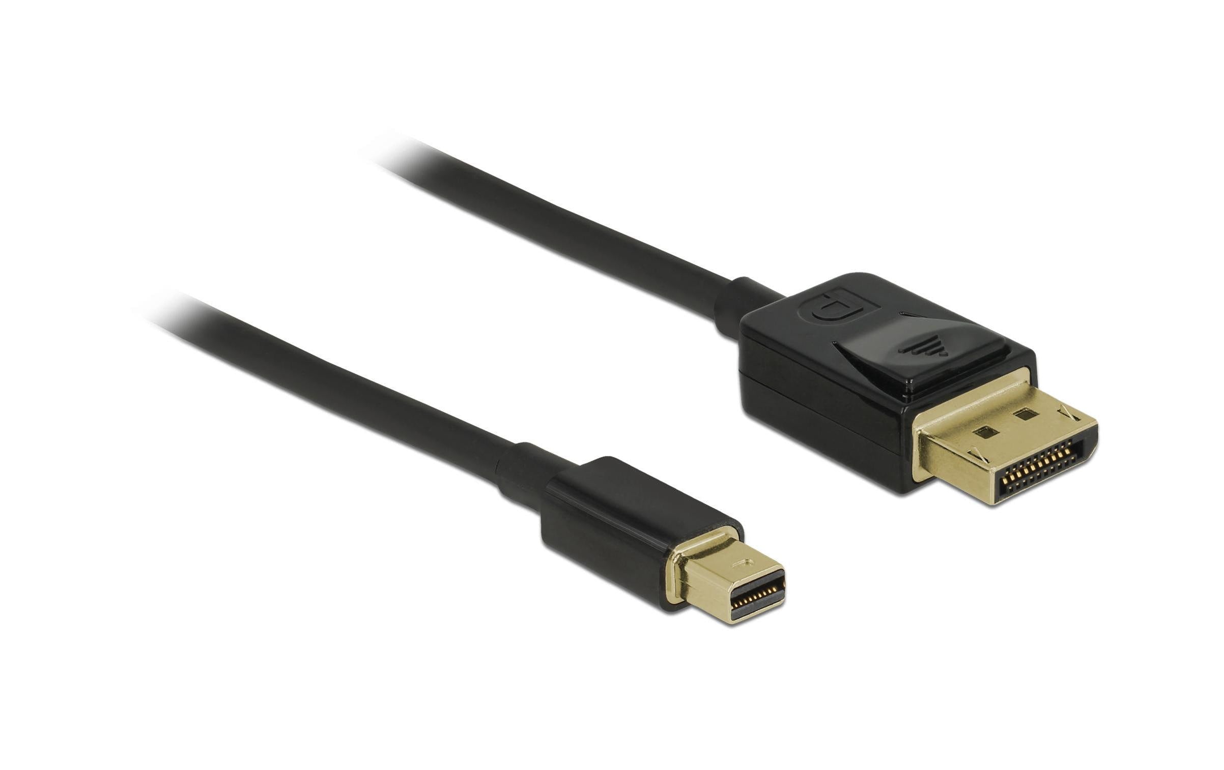 Delock Mini-DP auf DP, 1m, V1.4, 8K support Mini-Displayport zu Displayport, schwarz