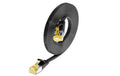 Slim Wirewin Patchkabel: U/FTP,10cm,schwarz Cat.6A, geschirmt, PVC, flach, 1.85x6mm