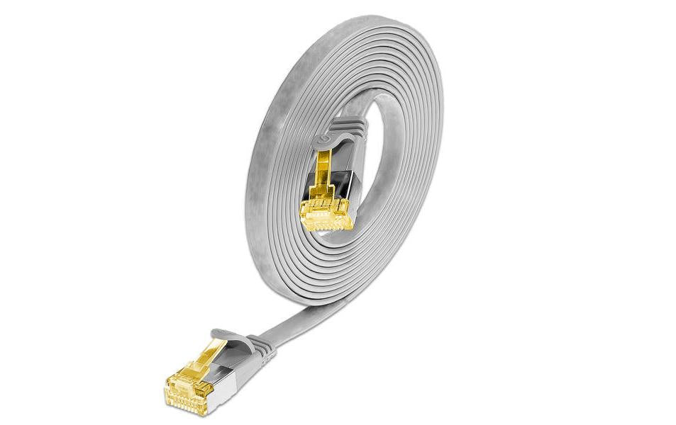 Slim Wirewin Patchkabel: U/FTP, 1.5m, grau Cat.6A, geschirmt, PVC, flach, 1.85x6mm