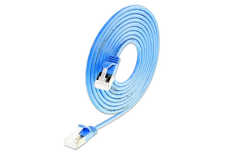 Slim Wirewin Patchkabel: U/FTP, 2.0m, blau Cat.6A, LSOH, Klinke nicht brechbar, 3.8mm