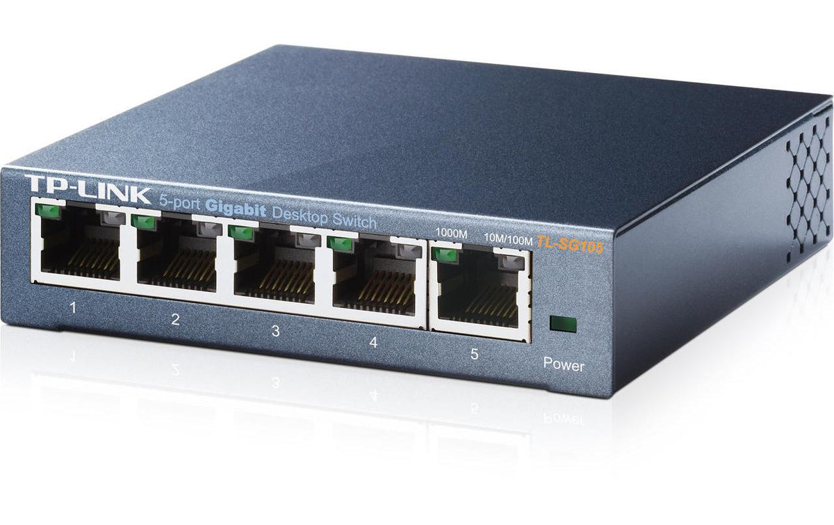 TP-Link TL-SG105: 5Port Desktop Switch Unmanaged, 5x 10/100/1000Mbps RJ45-Ports