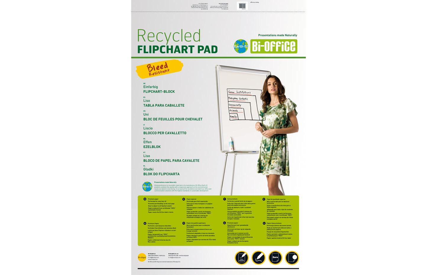 Bi-Office Flipchartpapier 20 Blatt,5er Pack 70gr/qm