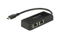USB3.1 Netzwerkkarte Typ-C - 2x RJ45, 27cm für USB3.1 Geräte, 10/100/1000Mbps