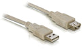 USB2.0-Verlängerungskabel, 3m, beige A Stecker beidseitig einsteckbar