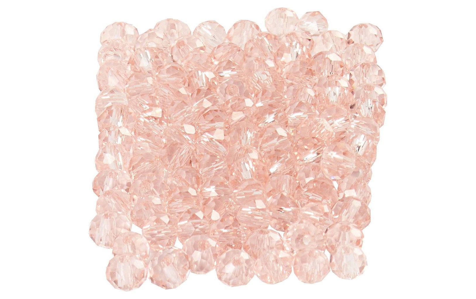 Creativ Company Glasschliffperlen rosa, 3x4 mm, L-Grösse: 0.8 mm, 100 Stück