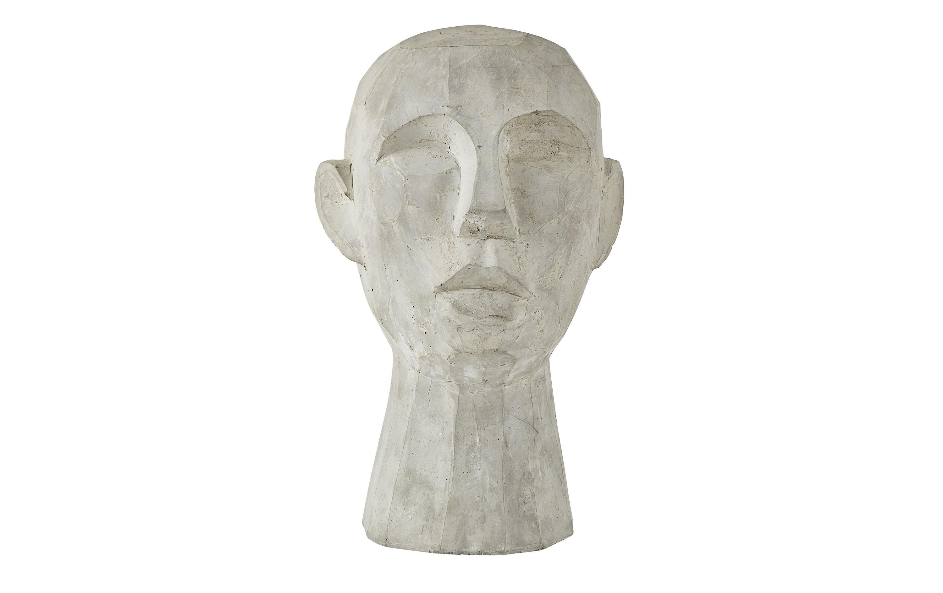 Villa Collection Skulptur Kopf Grau LxBxH: 18.5x19.5x30cm, Cement