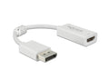 Monitoradapter DP zu HDMI, passiv, HDR, 4K DP Stecker zu HDMI-Bu, 10cm, weiss