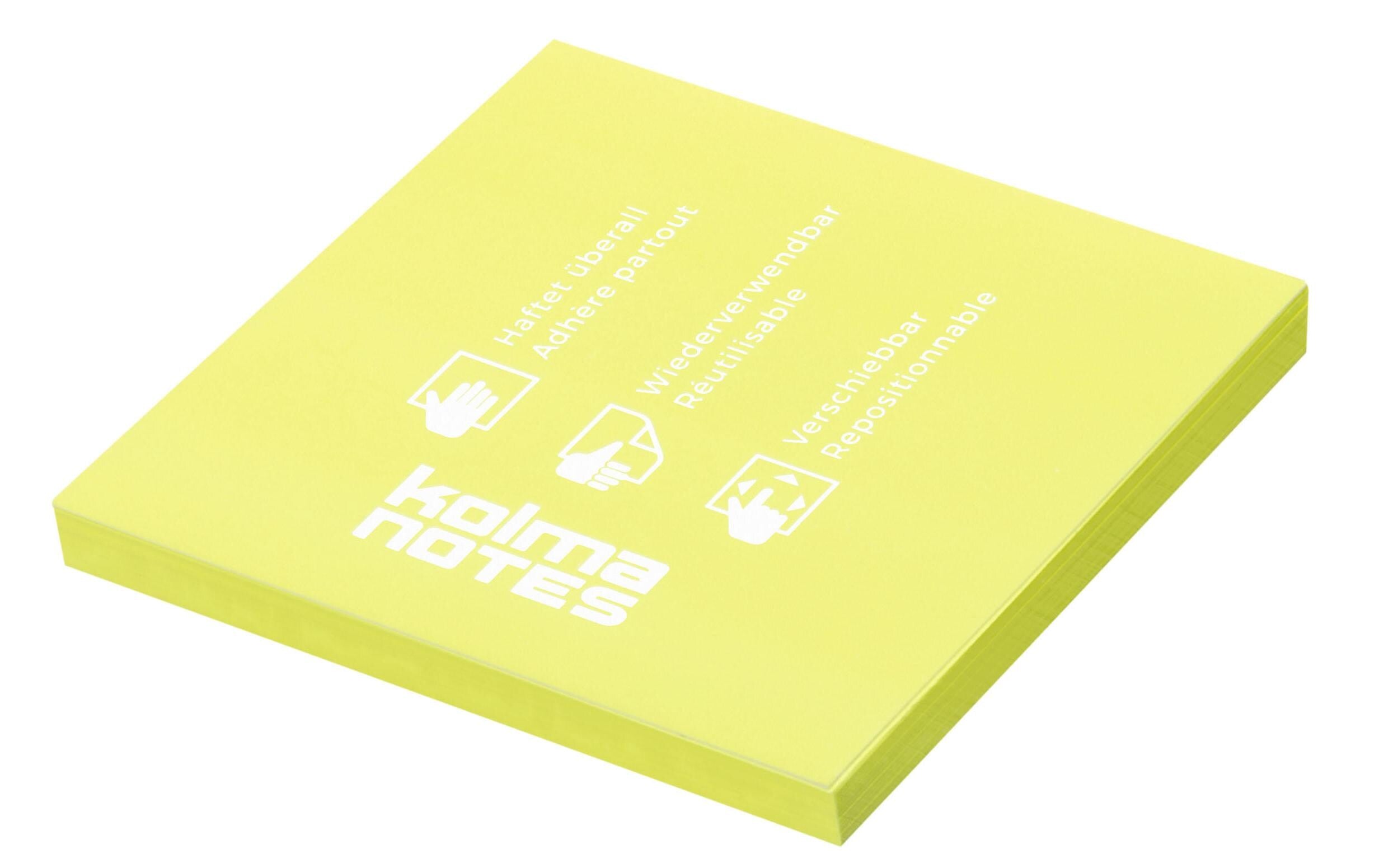 Kolma NOTES 76 x 76 mm, 100 Blatt Gelb