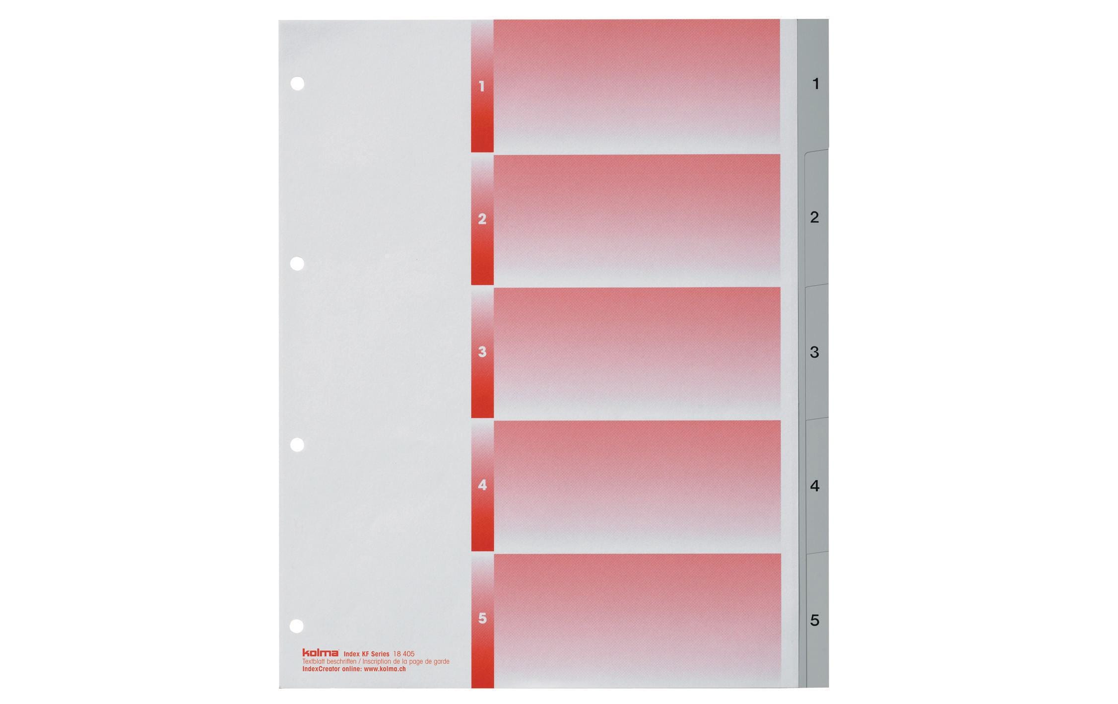 Kolma Register A4 XL KolmaFlex 1-5 5-teilig, grau