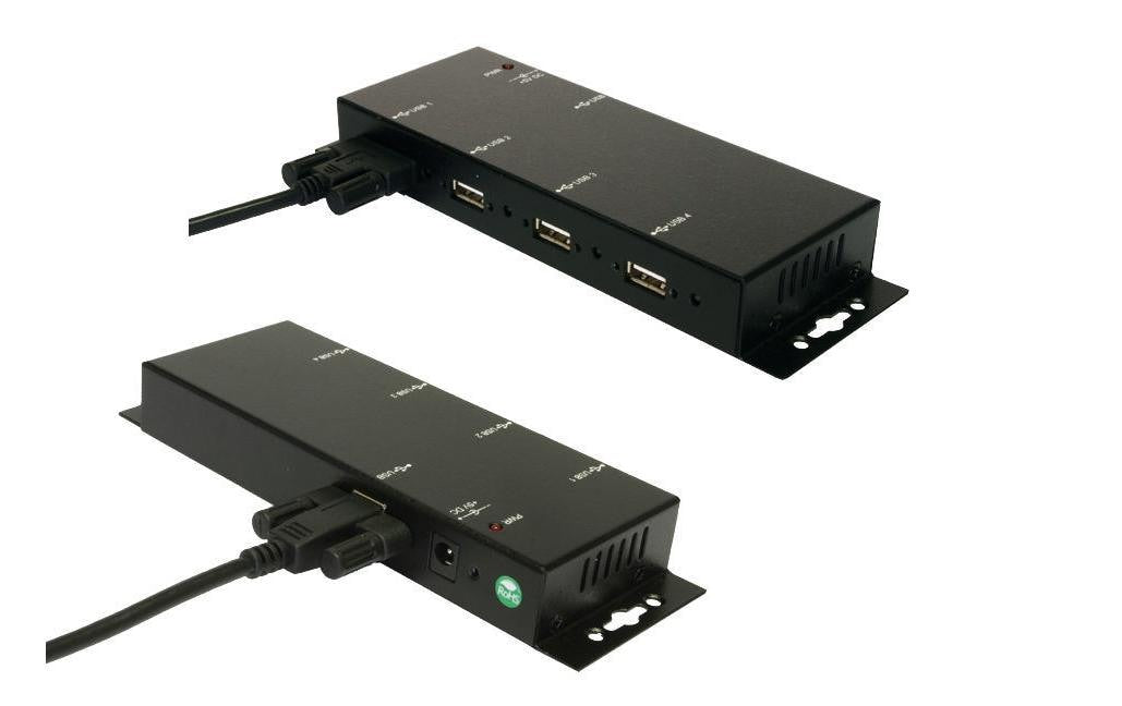 EXSYS EX-1166HMV, 4x USB 2.0, verschraubbar metall, inkl. Netzteil