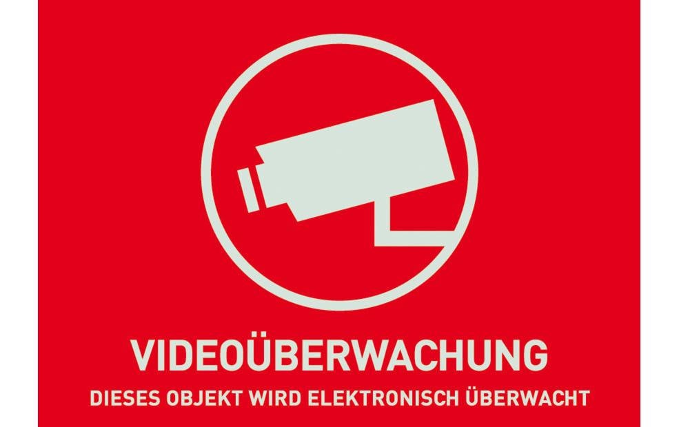 Warn Aufkleber "Videoüberwachung", deutsch Gross (Abmasse 148x105 mm)