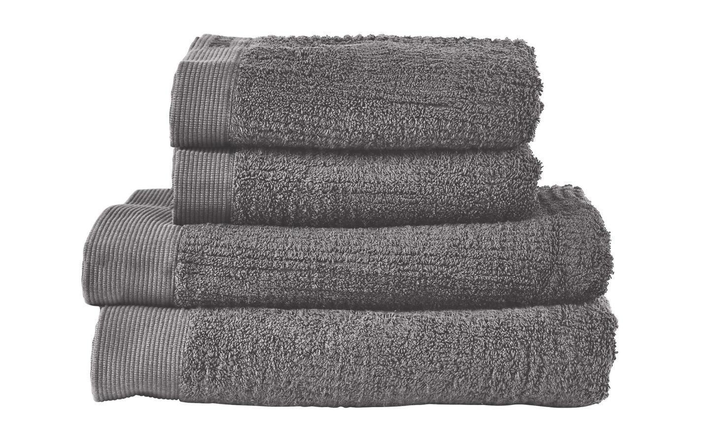 Zone Frottierwäscheset Grau 2x2 Stück 100% Baumwolle 600g, 2xje: 50x100, 140x70