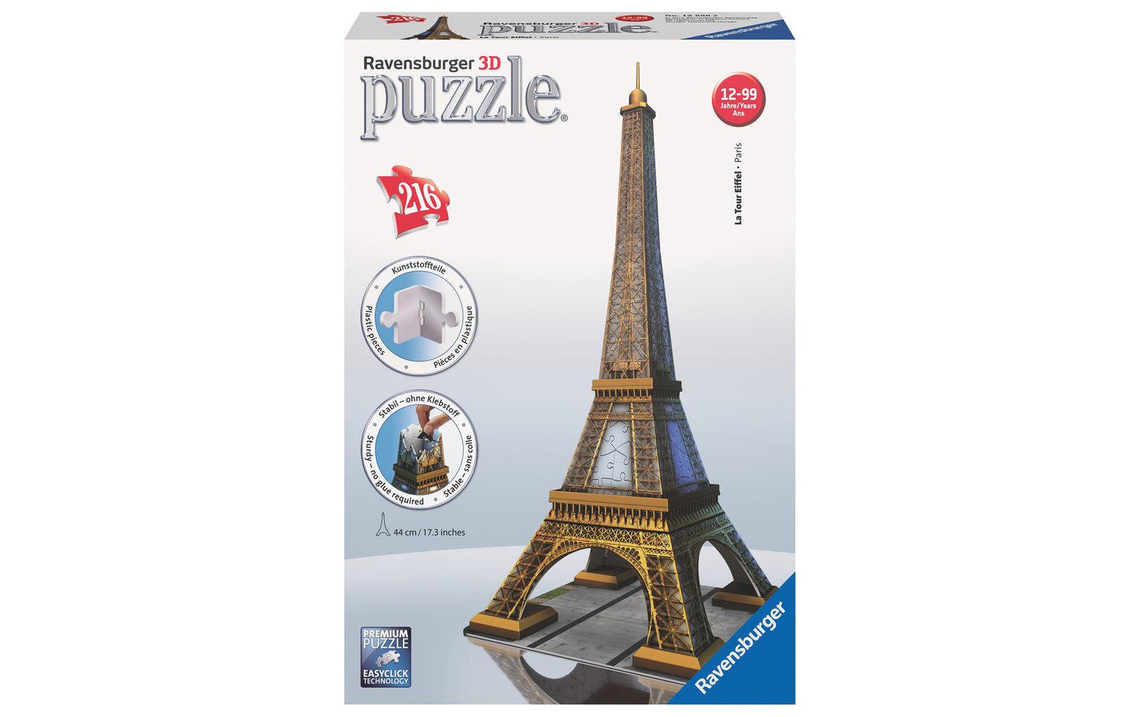 Ravensburger 3D Puzzle, Eiffelturm Puzzleteile: 216 + Zubehör + Anleitung