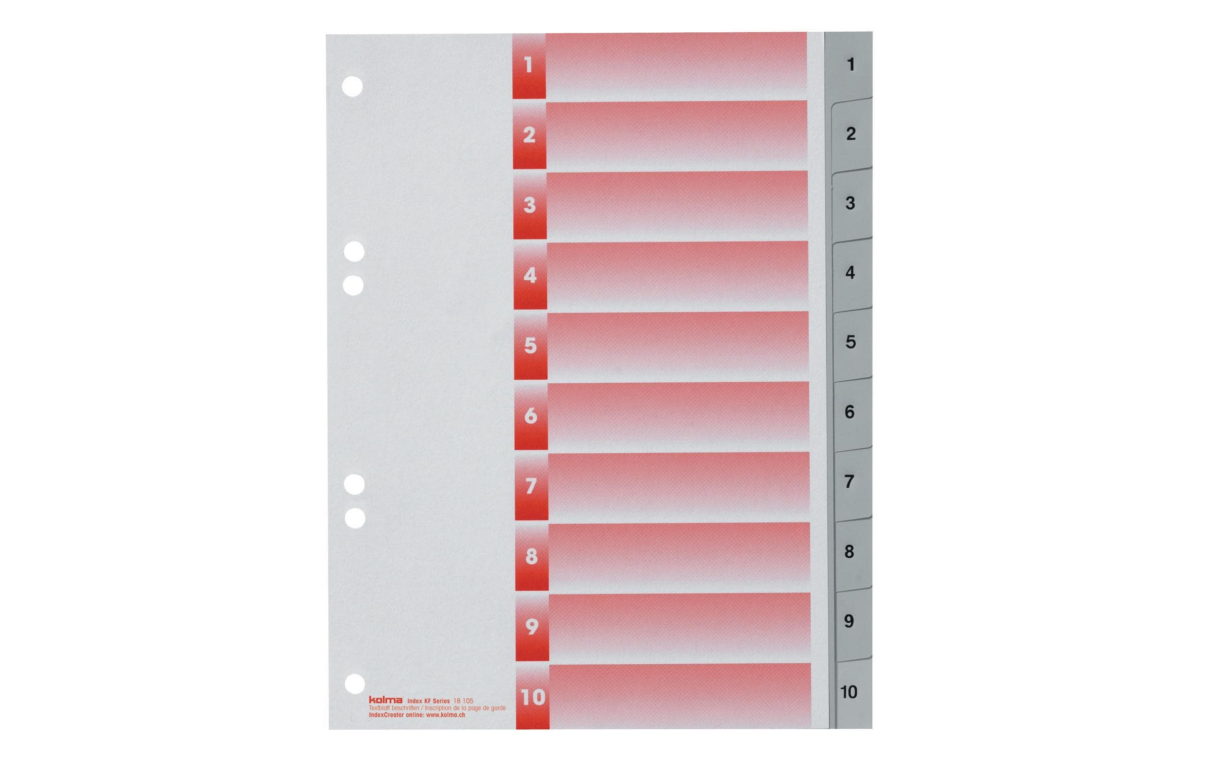 Kolma Register A5 KolmaFlex 1-10 10-teilig, grau