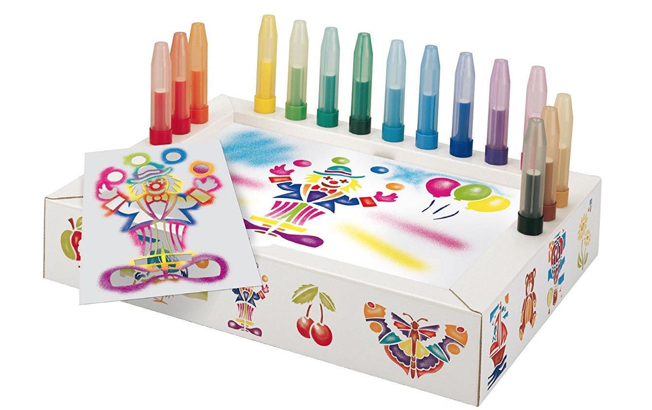 Malinos Blopens Airbrush-Stifte Activity Center, 15 Blopens, 16 Schablonen