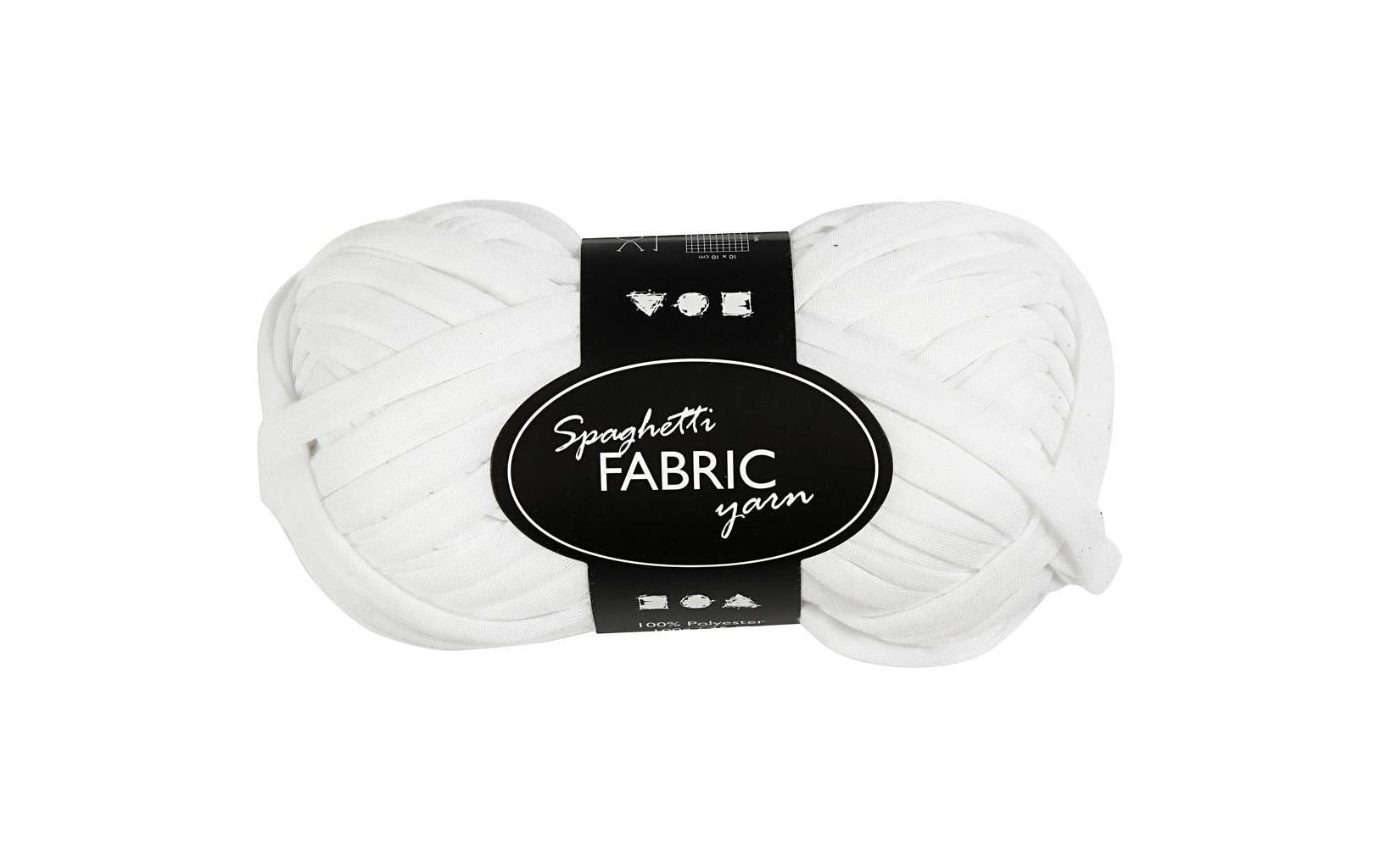 Creativ Company Stoffgarn Spagetthi 100 g weiss, 100 Polyester, 35 m