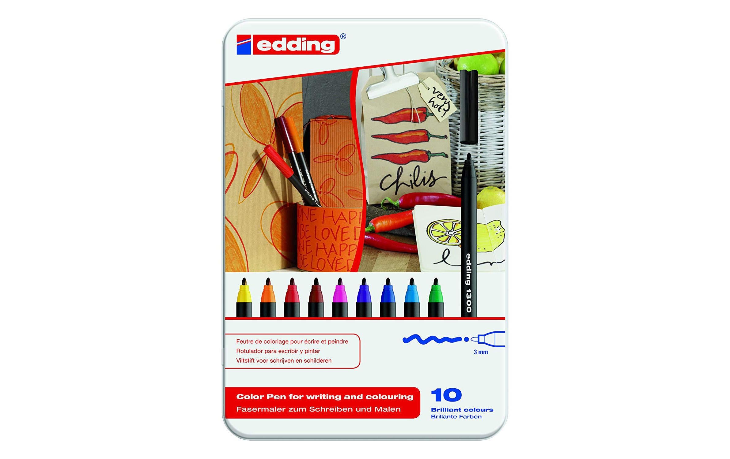 Edding Fasermaler 1300 10er-Set Rundspitze 2mm