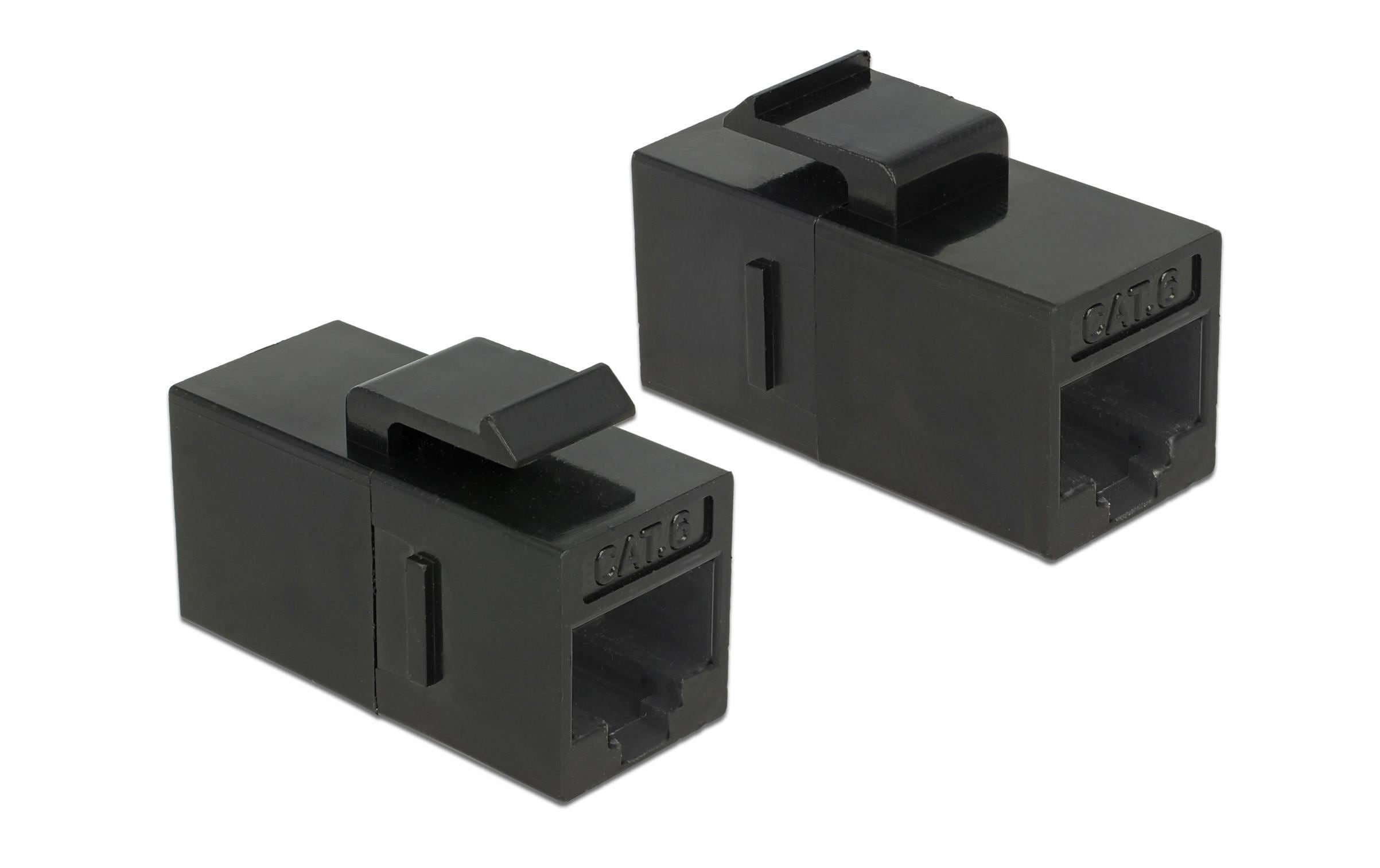 Delock Keystone Modul Cat.6, UTP, schwarz extern: RJ45 Buchse, Intern RJ-45 Buchse