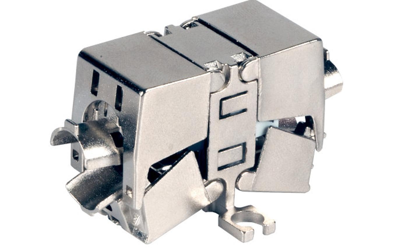 Wirewin Cat.6A Verbindungsmodul, geschirmt für Cat.6A Installationskabel, fixierbar