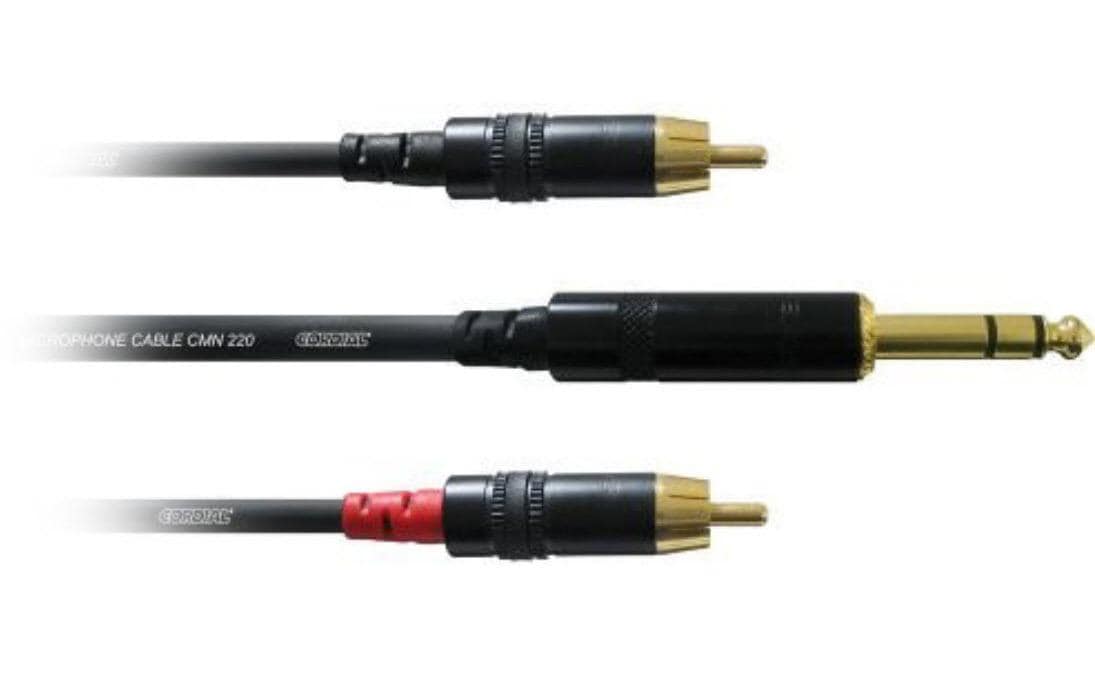Cordial CFY 0.9 VCC 6.3mm Stereo Klinke - 2x Chinch, 0.9m