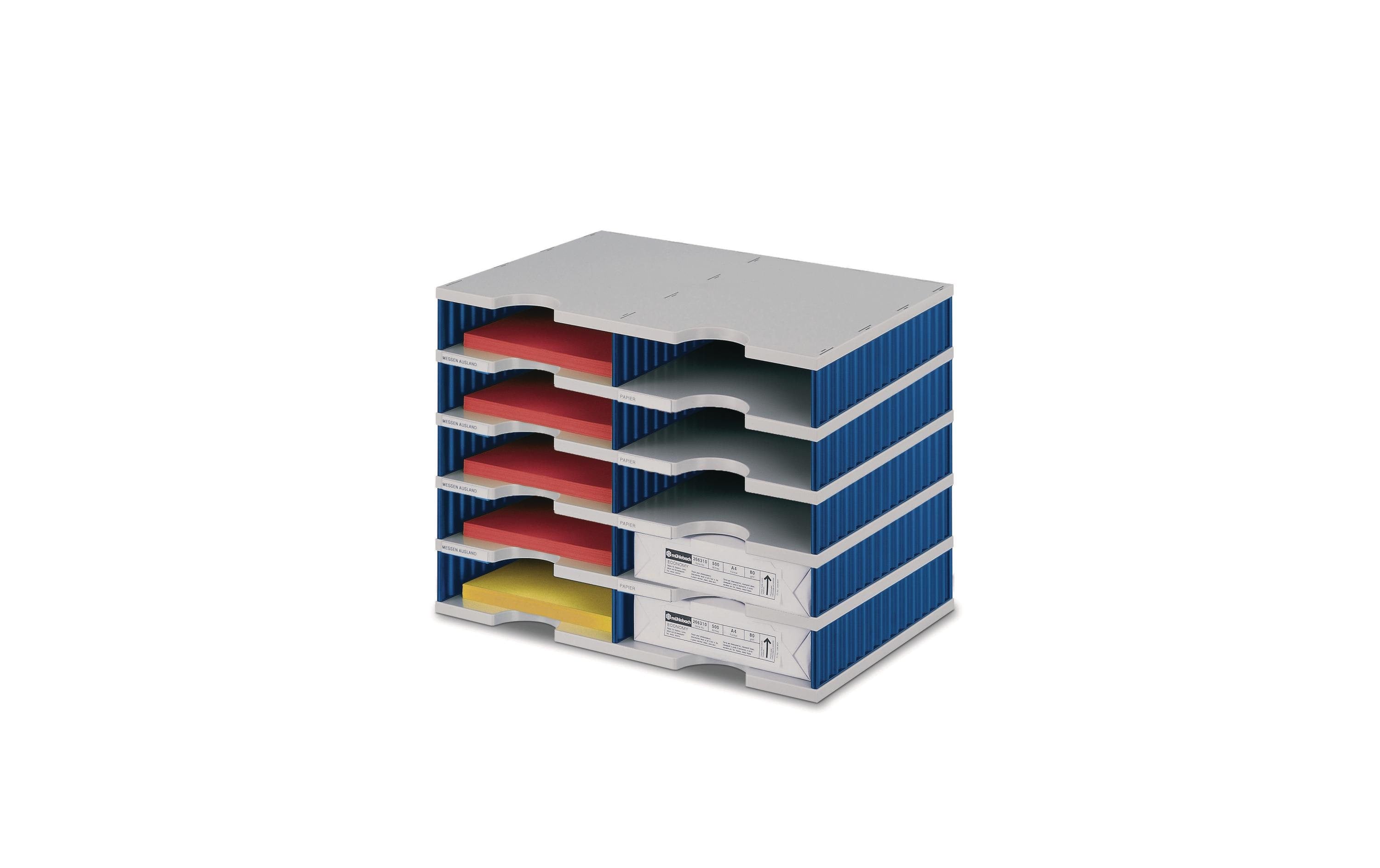 Styrodoc duo Standard-Einheit 10 Fächer blau,hellgrau
