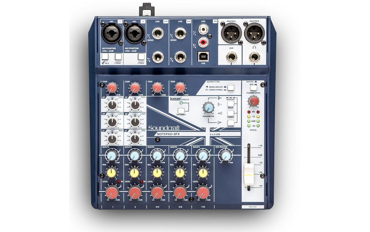 Soundcraft Notepad-8FX 8-Kanal Mischpult mit USB und FX