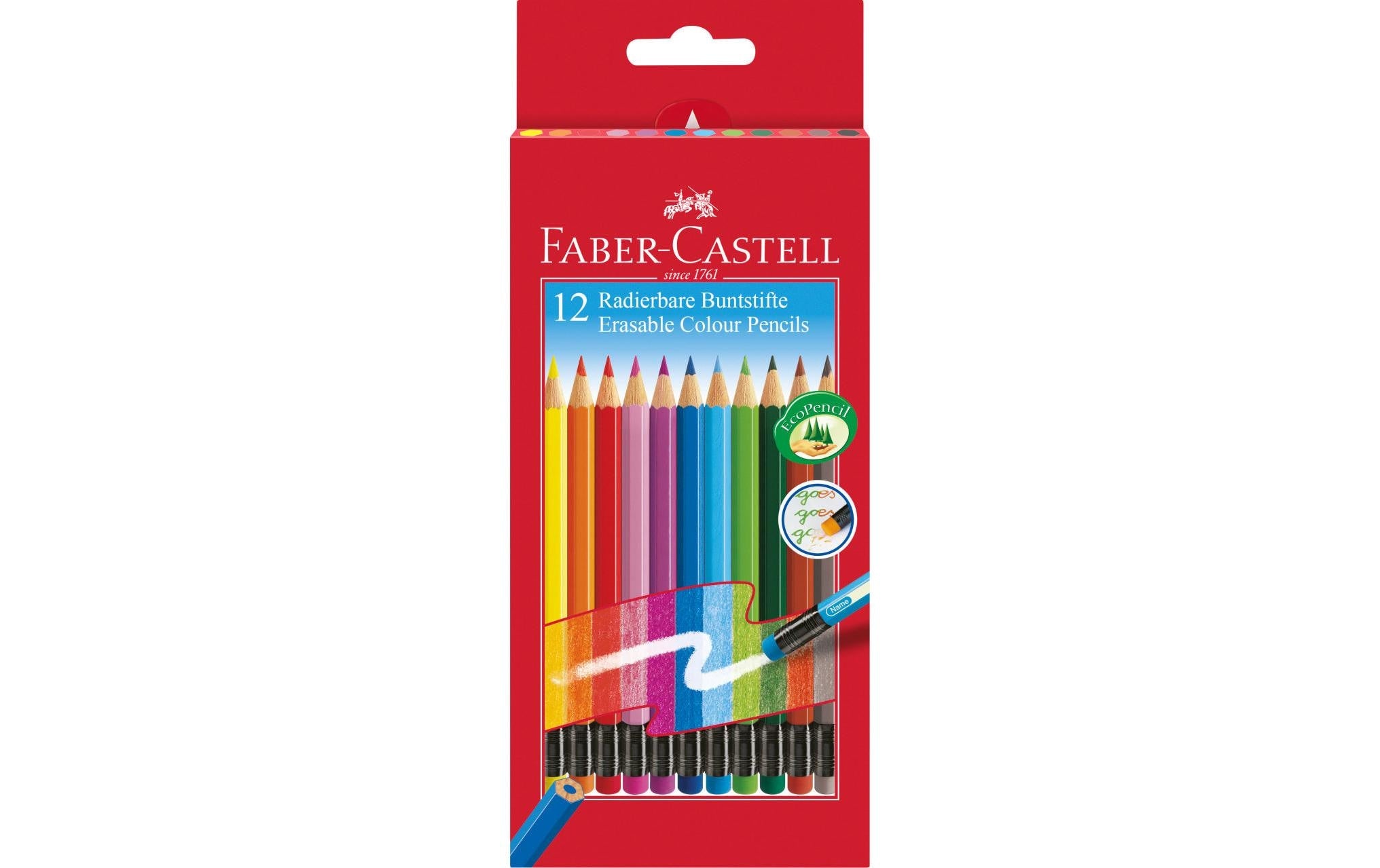 Faber-Castell Farbstifte radierbar 12er Kartonetui
