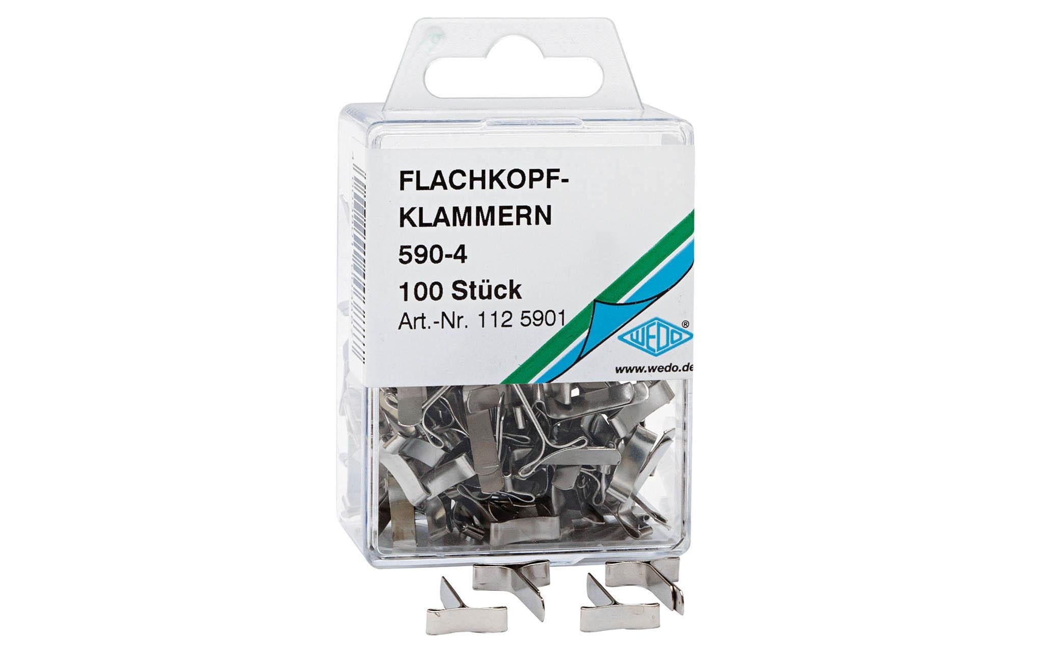 WEDO Flachkopfklammer vernickelt 100 Stk.