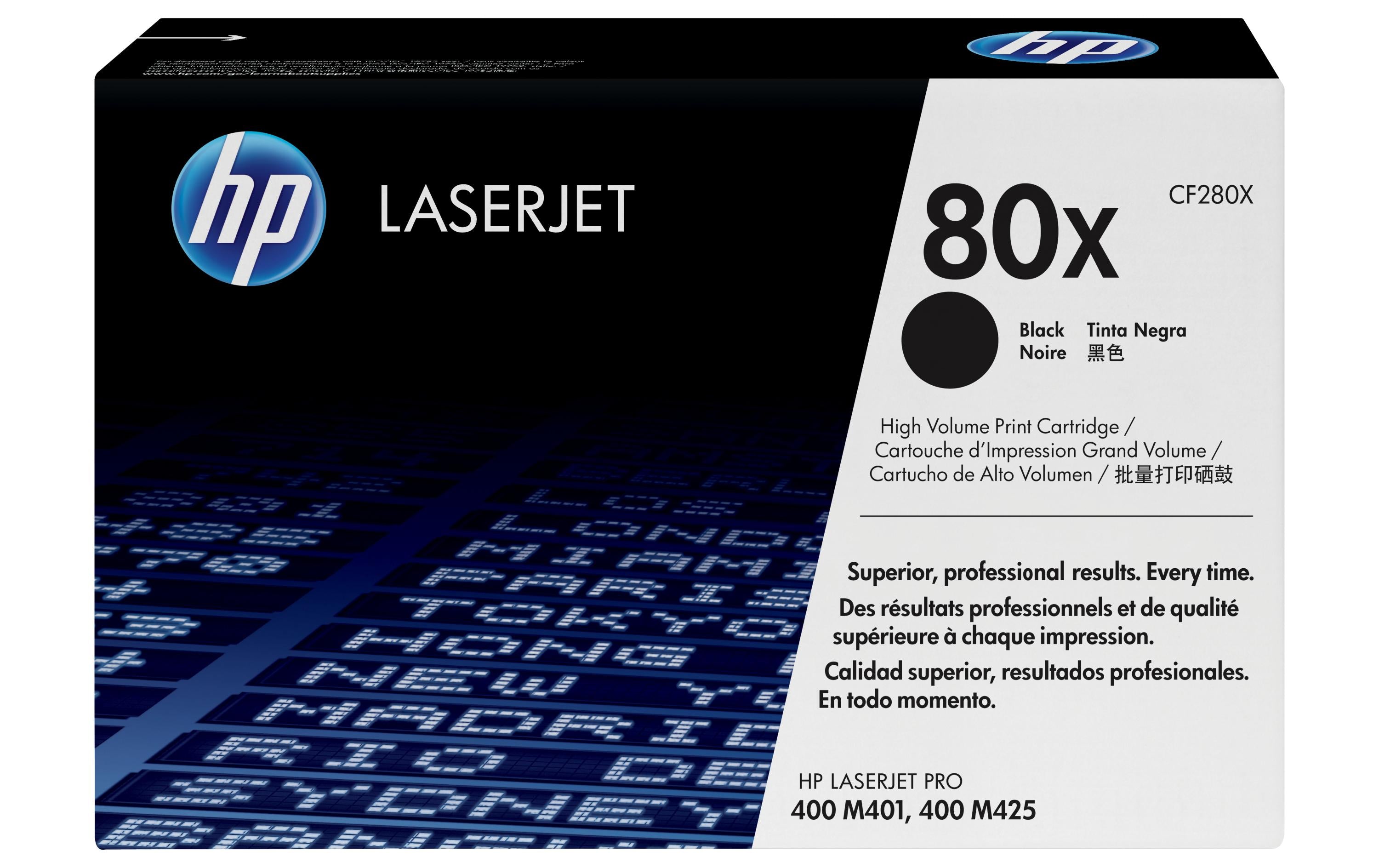 HP Toner 80X - Black (CF280X) Seitenkapazität ~ 6'900 Seiten