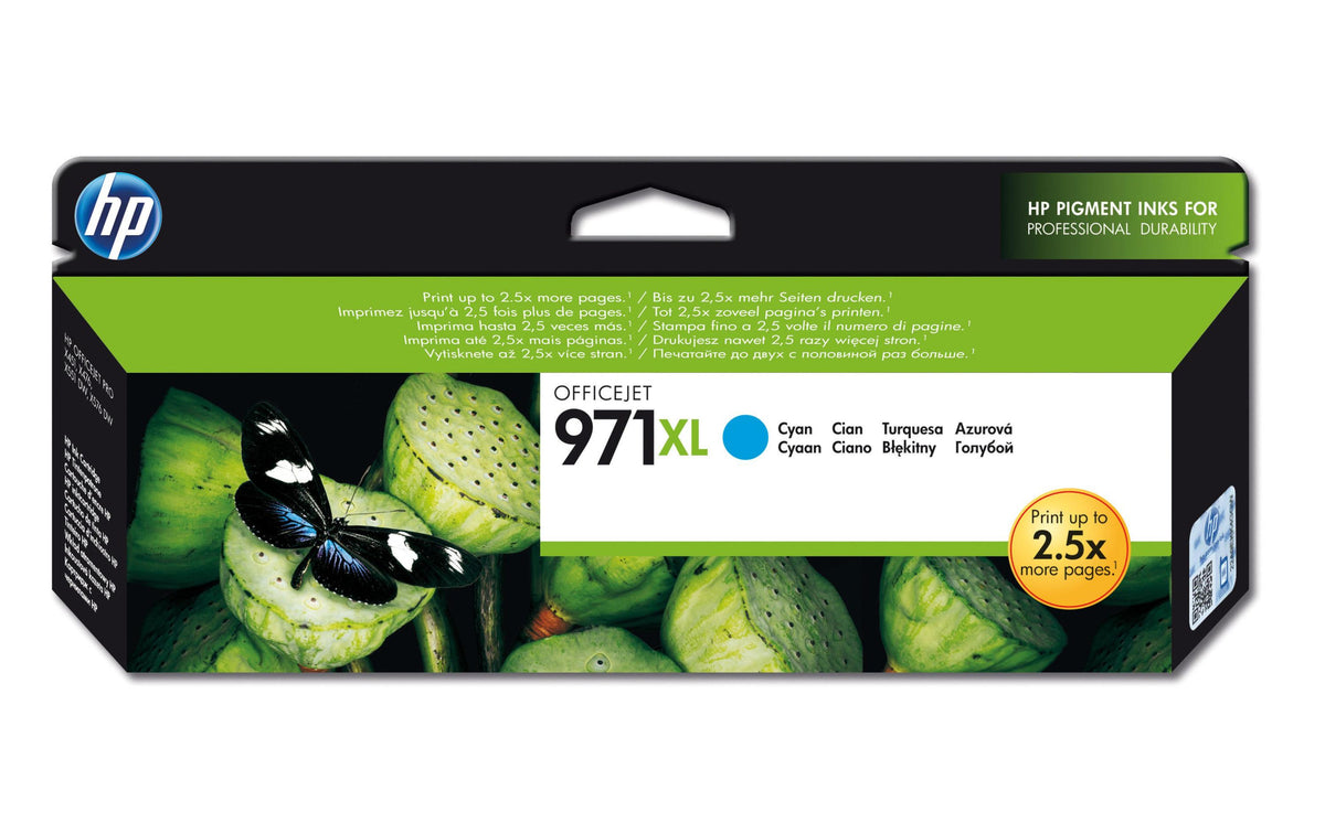 HP, Tinte Nr. 971XL (CN626AE) Cyan 86.5ml, Seitenkapazität ~ 6'600 Seiten